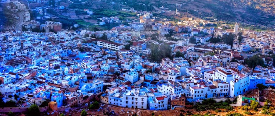 شهری به رنگ آبی آسمان در مراکش